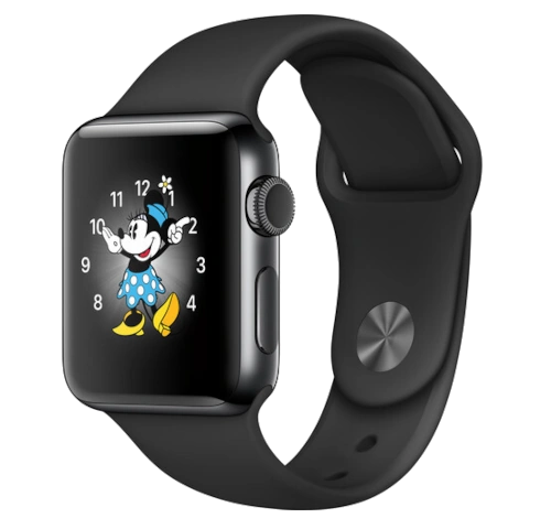 Apple Watch 38mm SS Black Sport Band MJ2Y2LL/A watch