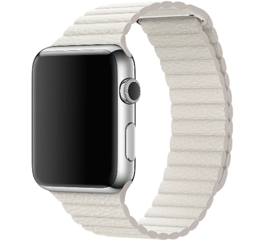 Apple Watch 42mm SS White Leather Loop MMFV2LL/A watch