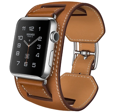 Apple Watch Hermes Cuff 42mm SS Fauve Barenia Leather Cuff MLCE2LL/A watch