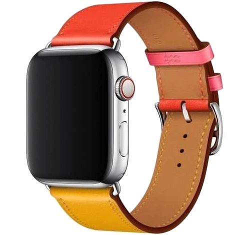 Apple Watch Hermes Single Tour 38mm SS Capucine Leather Band MLCN2LL/A watch