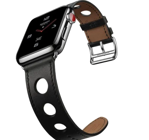 Apple Watch Hermes Single Tour 42mm SS Fauve Barenia Leather Band MLCC2LL/A watch