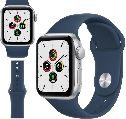 Apple Watch SE Nike 44mm Silver Aluminum Nike Sport Band A2352 GPS Only watch