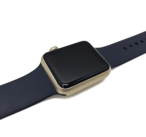 Apple Watch Series 1 Sport 38mm Gold Aluminum Midnight Blue Sport Band MQ102LL/A watch