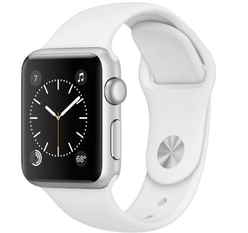 Apple Watch Series 1 Sport 38mm Silver Aluminum White Sport Band MNNG2LL/A watch