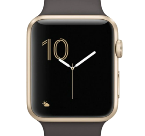 Apple Watch Series 1 Sport 42mm Gold Aluminum Cocoa Sport Band MNNN2LL/A