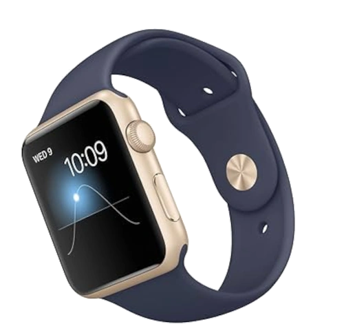 Apple Watch Series 1 Sport 42mm Gold Aluminum Midnight Blue Sport Band MQ122LL/A watch