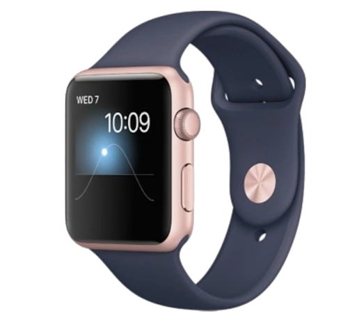 Apple Watch Series 1 Sport 42mm Rose Gold Aluminum Midnight Blue Sport Band MNNM2LL/A