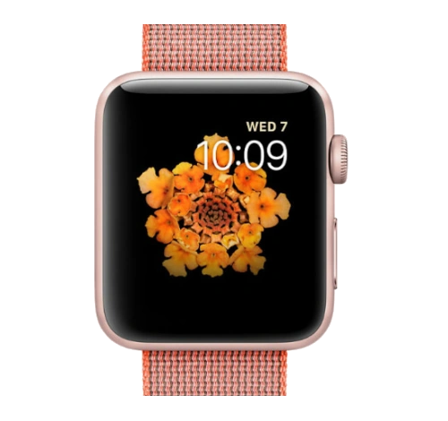 Apple Watch Series 2 42mm Rose Gold Aluminum Space Orange Anthracite Woven Nylon Band MNPM2LL/A watch
