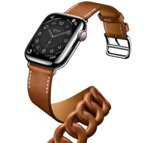 Apple Watch Series 2 Hermes 38mm SS Fauve Barenia Leather Double Tour Band MNQ92LL/A watch