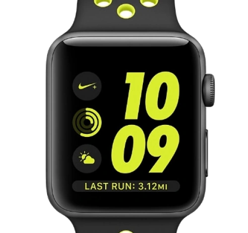 Apple Watch Series 2 Nike Plus 38mm Space Gray Aluminum Black Volt Nike Sport Band MP082LL/A watch