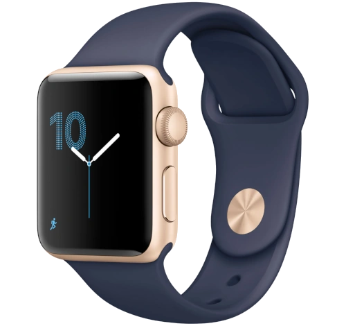 Apple Watch Series 2 Sport 42mm Gold Aluminum Midnight Blue Sport Band MQ152LL/A watch