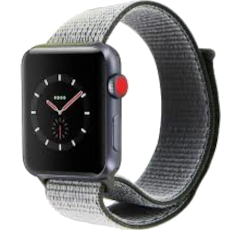 Apple Watch Series 3 42mm Space Gray Aluminum Dark Olive Sport Loop MQK62LL/A GPS Cellular watch