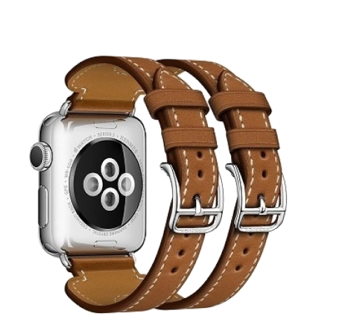 Apple Watch Series 3 Hermes 38mm SS Fauve Barenia Leather Double Tour MQLJ2LL/A GPS Cellular watch