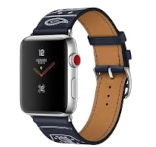 Apple Watch Series 3 Hermes 42mm SS Marine Gala Leather Single Tour Eperon dOr MQX62LL/A GPS Cellular watch