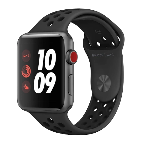 Apple Watch Series 3 Nike Plus 42mm Silver Aluminum Pure Platinum Black Sport Band MQL32LL/A GPS Only watch