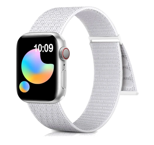 Apple Watch Series 4 40mm Silver Aluminum Seashell Fabric Sport Loop MTUF2LL/A GPS Cellular watch