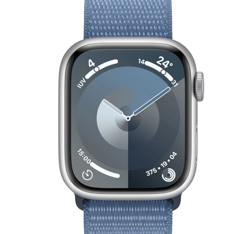 Apple Watch Series 4 44mm Silver Aluminum Seashell Fabric Sport Loop MU6C2LL/A GPS Only watch