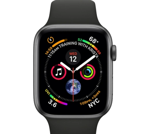 Apple Watch Series 4 44mm Space Black SS Stone Sport Band MTV52LL/A GPS Cellular watch