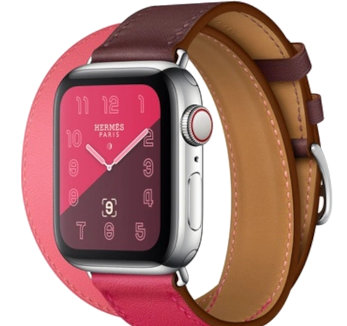 Apple Watch Series 4 Hermes 40mm SS Bleu Indigo Swift Leather Double Tour MU6Q2LL/A GPS Cellular watch