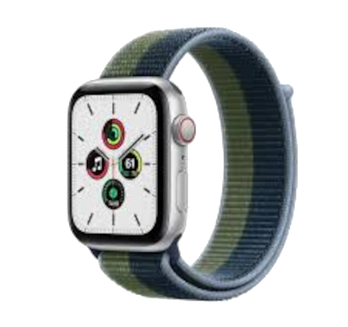 Apple Watch Series 5 44mm Silver Aluminum Fabric Sport Loop GPS Cellular watch