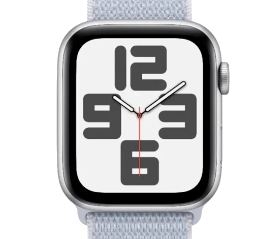 Apple Watch Series 5 44mm Silver Aluminum Fabric Sport Loop GPS Only watch