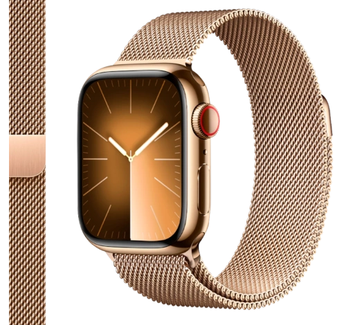 Apple Watch Series 7 45mm Gold Stainless Steel Case with Apple OEM Band A2477 GPS Cellular