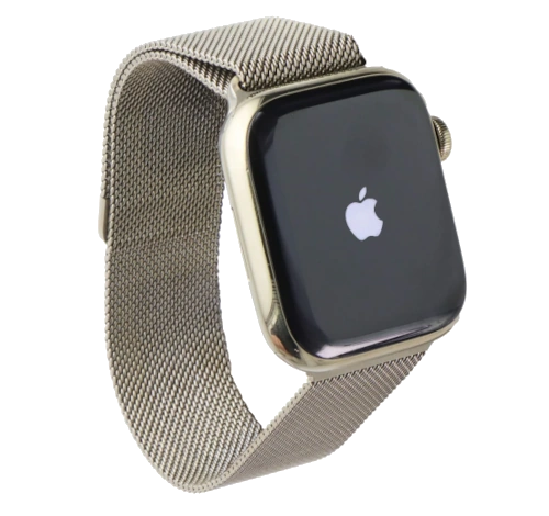 Apple Watch Series 7 45mm Gold Stainless Steel Case with Milanese Loop A2477 GPS Cellular