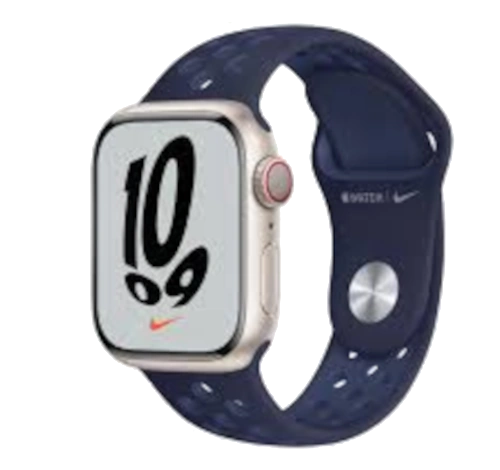 Apple Watch Series 7 45mm Nike Starlight Aluminum Case with Nike Band A2477 GPS Cellular