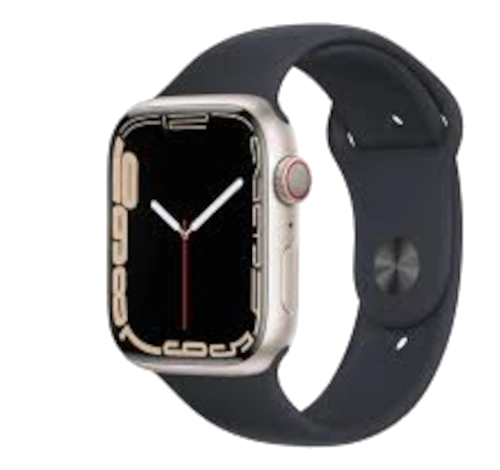 Apple Watch Series 7 45mm Starlight Aluminum Case with Apple OEM Band A2477 GPS Cellular
