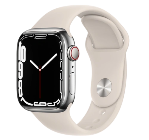 Apple Watch Series 7 Hermes 45mm Silver Stainless Steel Case with Single Tour Deployment Buckle A2477 GPS Cellular