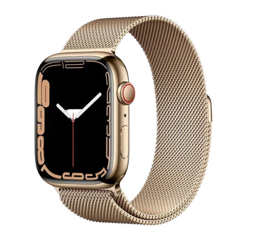 Apple Watch Series 8 41mm Gold Stainless Steel Case with Milanese Loop A2772 GPS Cellular