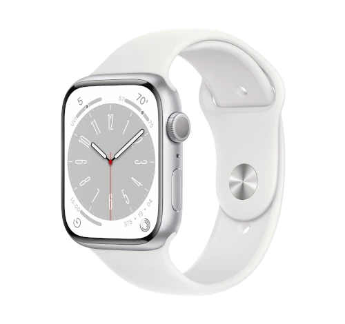 Apple Watch Series 8 45mm Silver Aluminum Case with OEM Band A2771 GPS Only