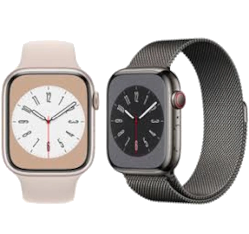 Apple Watch Series 8 45mm Silver Stainless Steel Case with Apple OEM Band A2774 GPS Cellular