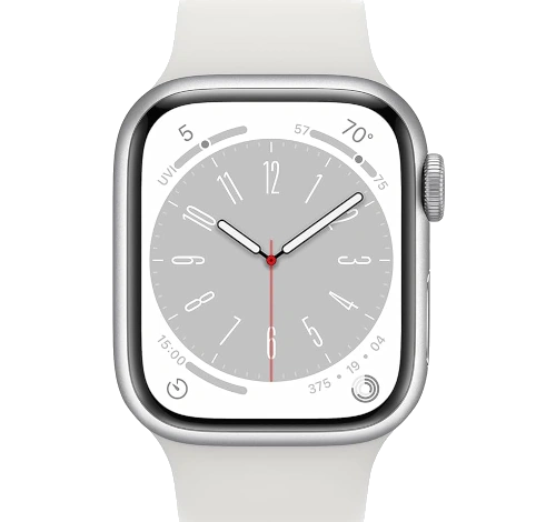 Apple Watch Series 8 45mm Silver Stainless Steel Case with Link Bracelet A2774 GPS Cellular
