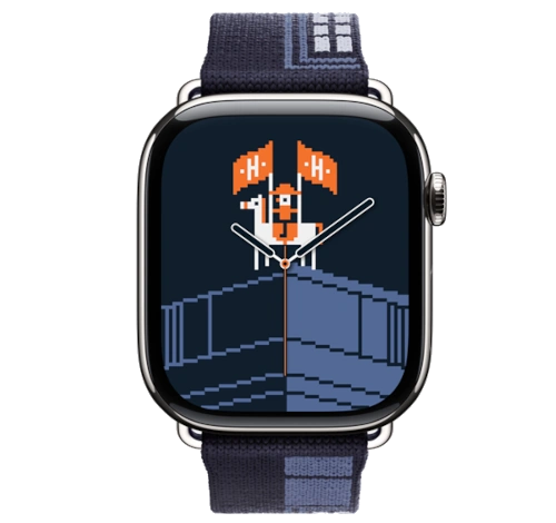 Apple Watch Series 8 Hermes 41mm Space Black Stainless Steel Case with Hermes H Diagonal Single Tour A2772 GPS Cellular