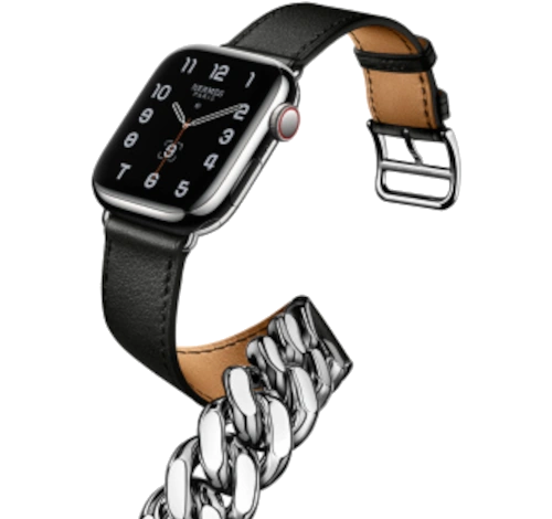 Apple Watch Series 8 Hermes 45mm Silver Stainless Steel Case with Gourmette Double Tour A2774 GPS Cellular