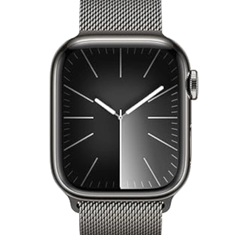 Apple Watch Series 9 41mm Graphite Stainless Steel Case with Milanese Loop A2982 GPS Cellular