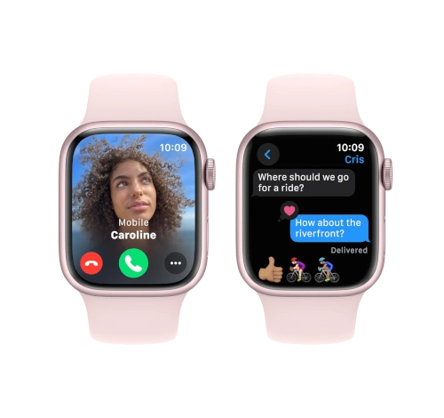 Apple Watch Series 9 41mm Pink Aluminum Case with Apple OEM Band A2982 GPS Cellular