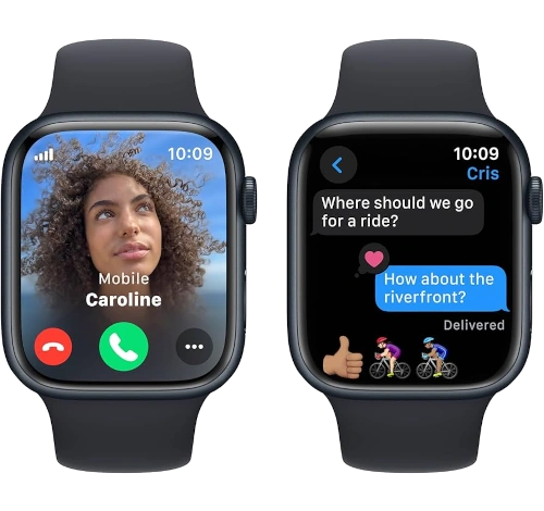 Apple Watch Series 9 45mm Black Aluminum Case with Apple OEM Band A2984 GPS Cellular watch