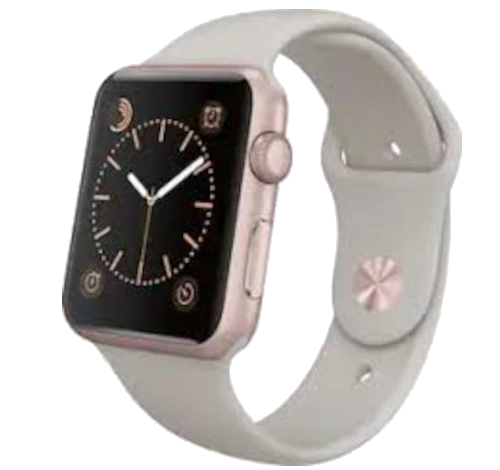 Apple Watch Sport 42mm Rose Gold Aluminum Stone Sport Band MLC62LL/A
