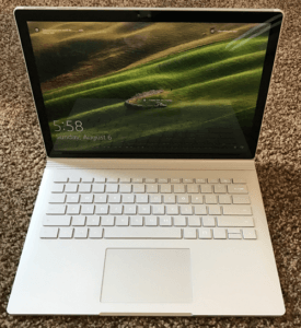 microsoft surface book laptop front