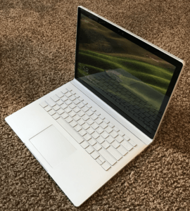 microsoft surface book laptop right angle