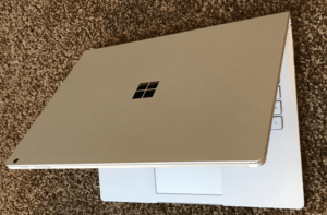 microsoft surface book laptop top from above