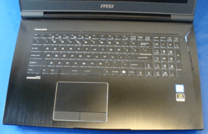 MSI WT73VR 7RM Keyboard and trackpad