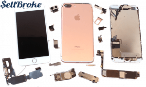 Broken iPhone 7 in parts