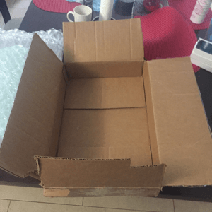 Shipping box for MacBook Pro laptop