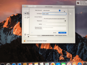 Macbook Pro Giving New User Administrator Rights