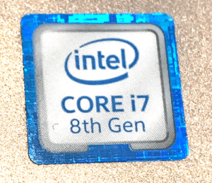 Intel Core i7 CPU 8th gen sticker